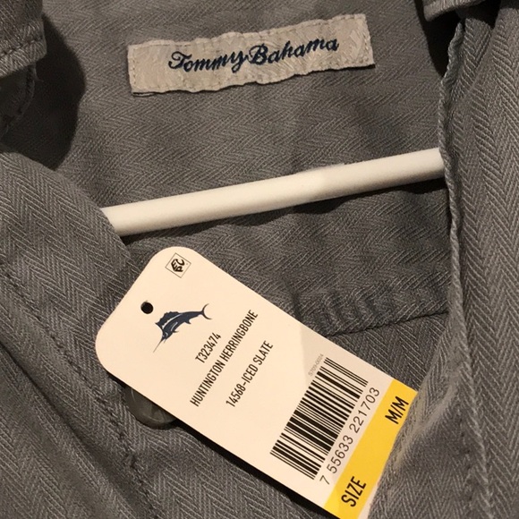 Men’s Tommy Bahama grey button up shirt - Picture 3 of 8